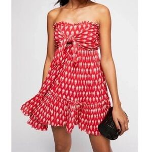 Free People Floral Strapless Mini Dress
